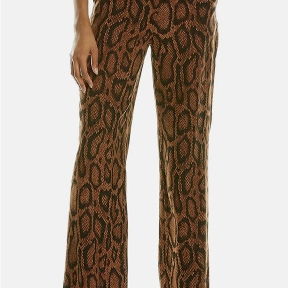 DANIELLE BERNSTEIN Brown Snake Print Pants - Picture 3 of 7
